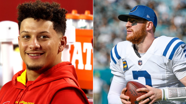 Patrick Mahomes (left) and Carson Wentz (right)