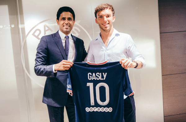 Pierre Gasly with PSG President