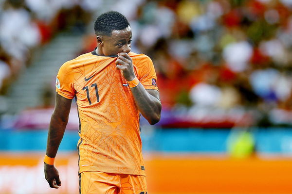 BUDAPEST, 27-06-2021 PuskasArena, Round of 16 of EURO2020 between Netherlands and Czech Republic 0-2. Quincy Promes Net