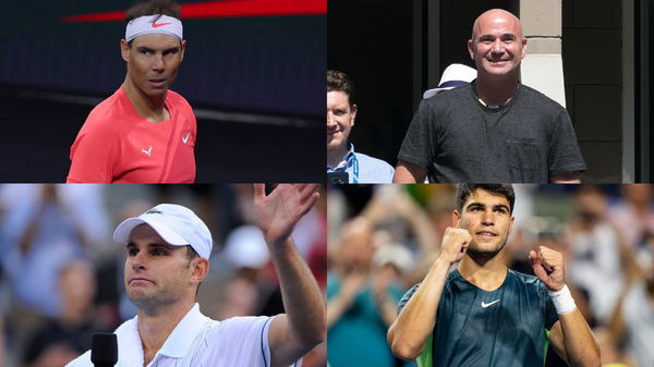 Rafael Nadal, Carlos Alcaraz, Andre Agassi, Andy Roddick