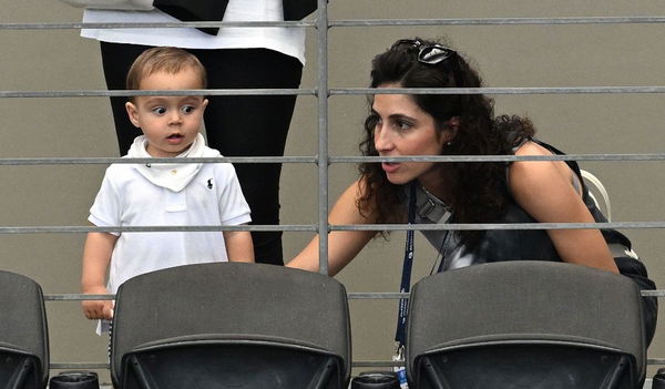 Rafael Nadal&#8217;s wife Maria Perello and his son Rafa Jr.