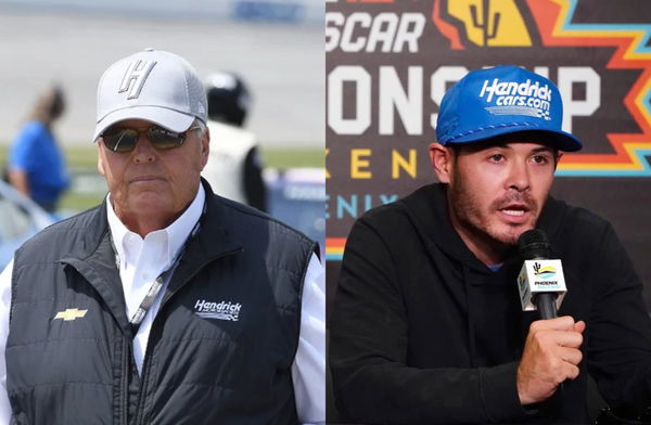 Rick Hendrick and Kyle Larson