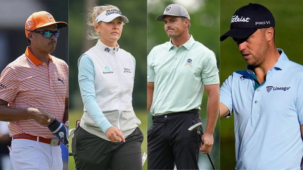 Rickie Fowler, Jessica Korda, Bryson DeChambeau, Justin Thomas Collage