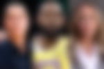 Rob Pelinka, LeBron James, Jeanie Buss