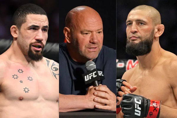 Robert Whittaker, Dana White and Khamzat Chimaev