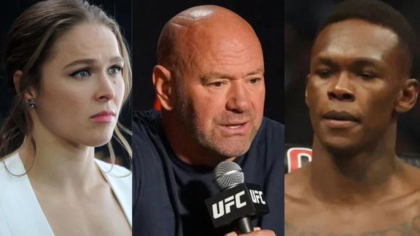 Ronda Rousey, Dana White and Israel Adesanya