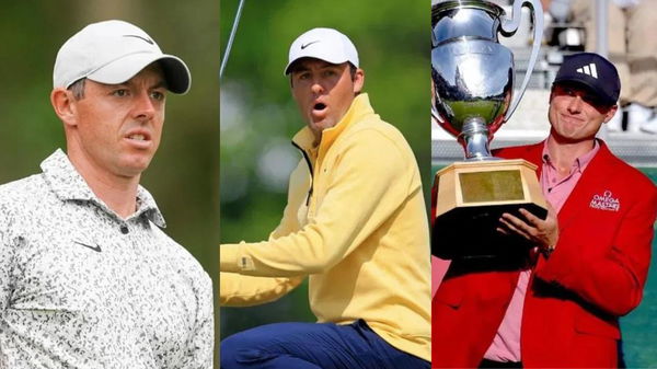 Rory McIlroy Scottie Scheffler Ludvig Aberg Collage