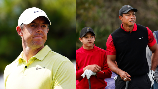 Rory McIlroy Tiger Woods Charlie Woods Collage