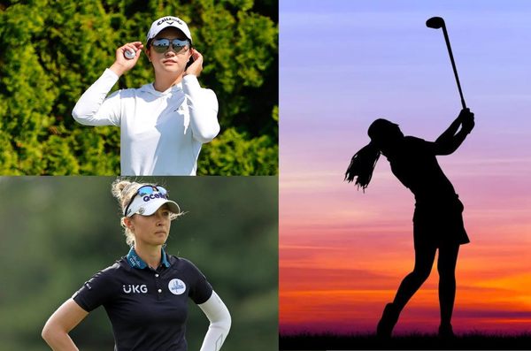 Rose Zhang, Nelly Korda, Woman golfer silhouette