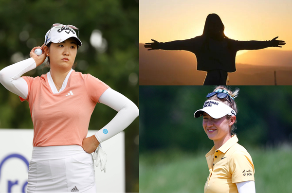 Rose Zhang, Nelly Korda, and woman silhouette collage