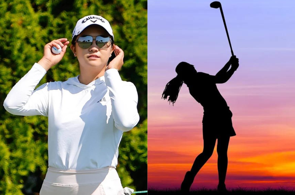 Rose Zhang and golfer silhouette