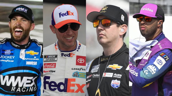 Ross Chastain, Denny Hamlin, Kyle Busch, Bubba Wallace