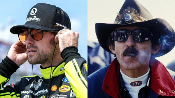 Ryan Blaney and Richard Petty