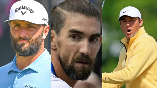 Scottie Scheffler Michael Phelps Jon Rahm Collage