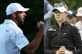 Scottie Scheffler & Nelly Korda collage