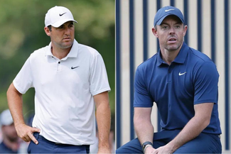 Scottie Scheffler (L), Rory McIlroy (R)