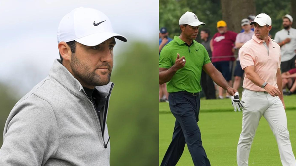 Scottie Scheffler Tiger Woods Rory McIlroy Collage