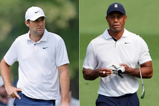 Scottie Scheffler Tiger Woods collage