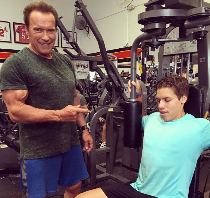 Arnold Schwarzenegger's Son Recreates His Muscle Poses