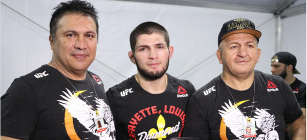 Khabib Nurmagomedov with father and coach