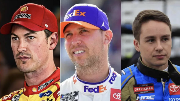 Christopher Bell, Joey Logano, Denny Hamlin