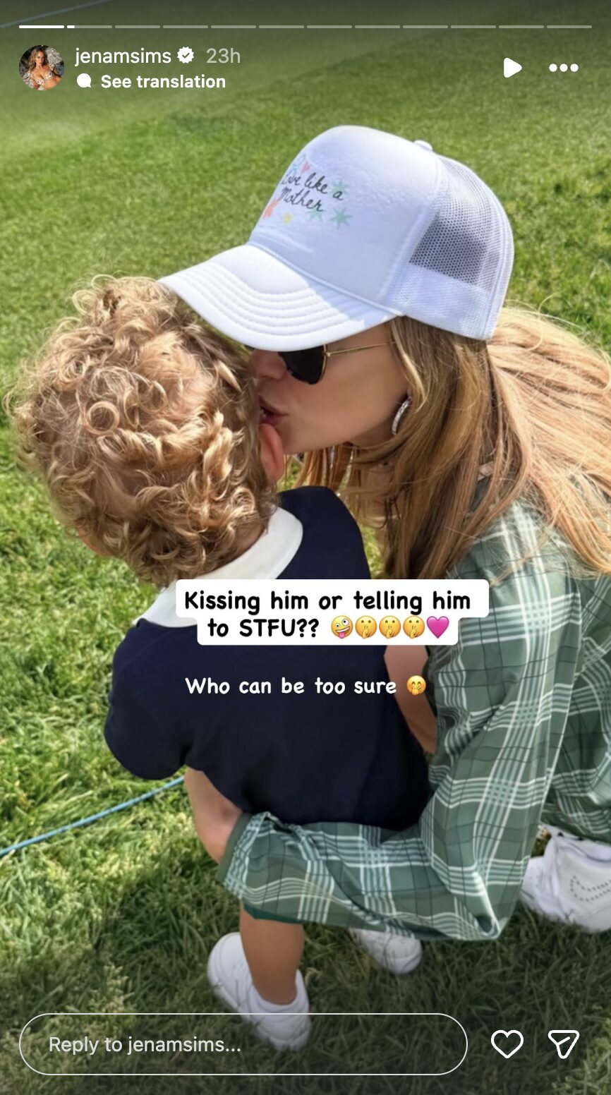 Jena Sims' Instagram Story