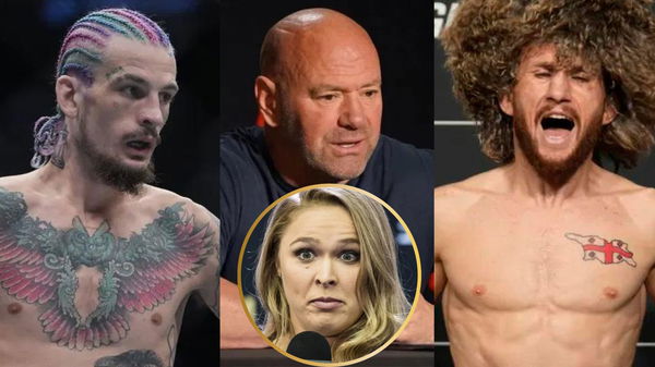 Sean O&#8217;Malley, Dana White, Merab Dvalishvili and Ronda Rousey