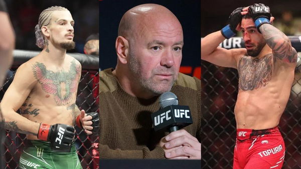 Sean O&#8217;Malley, Dana White and Ilia Topuria