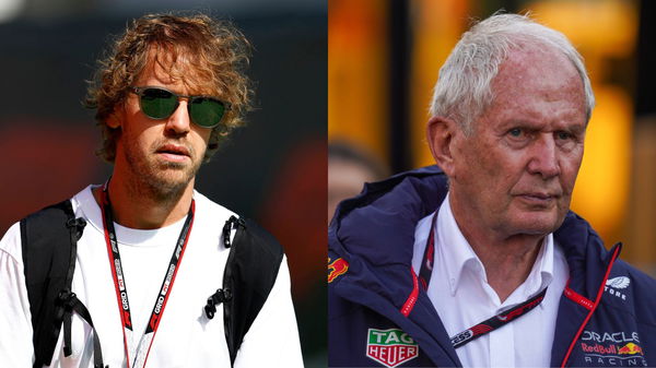 Sebastian Vettel (L) and Helmut Marko (R)