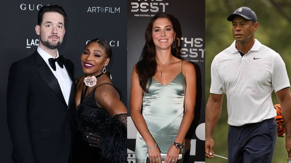 Serena Williams Alexis Ohanian Alex Morgan and Tiger Woods