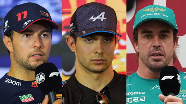 Sergio Perez, Esteban Ocon, and Fernando Alonso