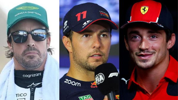 Sergio Perez, Fernando Alonso, and Charles Leclerc