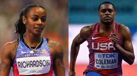 Sha&#8217;Carri Richardson and Christian Coleman