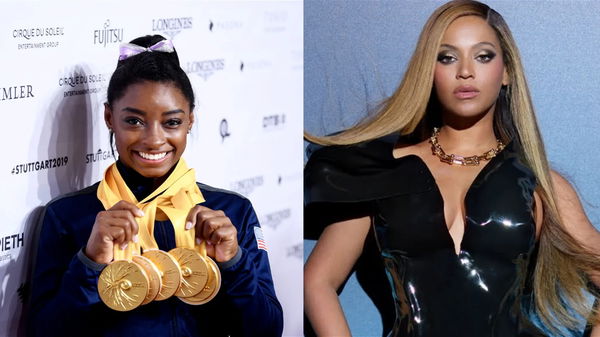 Simone Biles and Beyonce