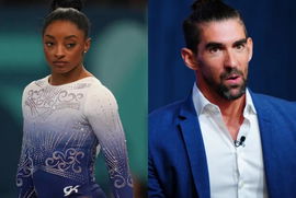 Simone Biles and Michael Phelps