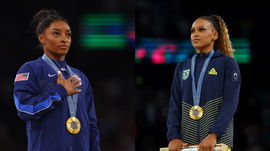 Simone Biles and Rebeca Andrade