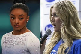 Simone Biles and Riley Gaines