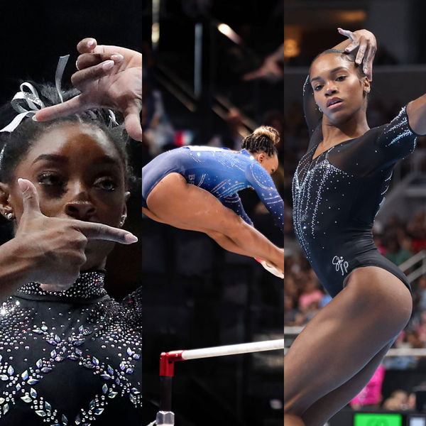 Simone Biles ends the first day of competition at the US Gymnastics  Championships with the lead