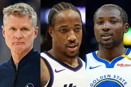 Steve Kerr, DeMar DeRozan, Jonathan Kuminga