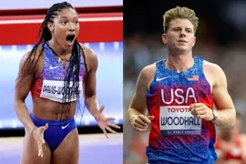 Tara Davis and Hunter Woodhall