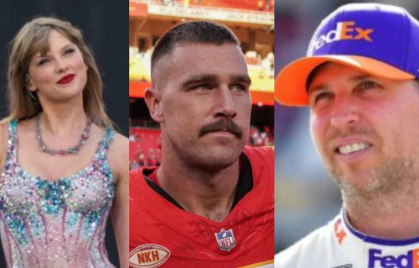 Taylor Swift, Denny Hamlin and Travis Kelce