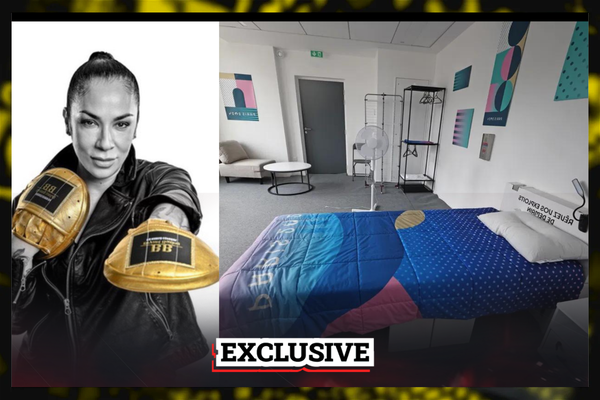 Team USA Boxing Assistant Coach Christine Lopez, Olympic Village Cardboard Bed