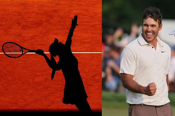 Tennis Pro Silhouette and Brooks Koepka collage