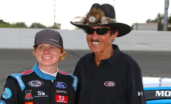 Thad-Moffitt-and-his-grandfather-Richard-Petty-ARCA-File-Photo