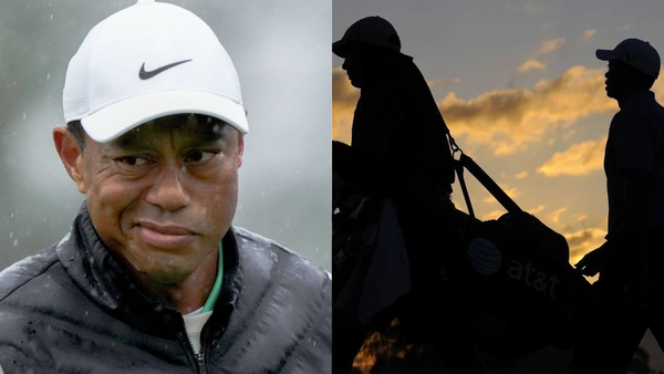 Tiger Woods Caddie Silhouette Collage