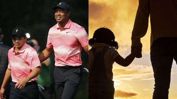 Tiger Woods Charlie Woods Father Daughter Silhouette Duo Collage