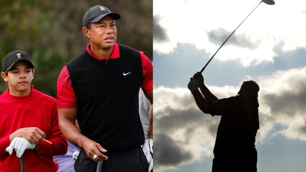 Tiger Woods Charlie Woods Golfer Silhouette Collage