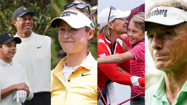 Tiger Woods Charlie Woods Nelly Korda Annika Bernhard Langer Collage