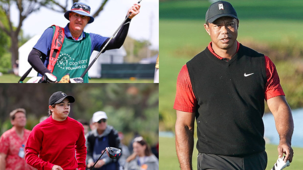 Tiger Woods Joe LaCava Charlie Woods Collage