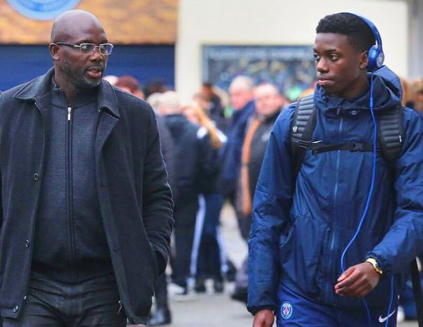 Timothy Weah and George Weah